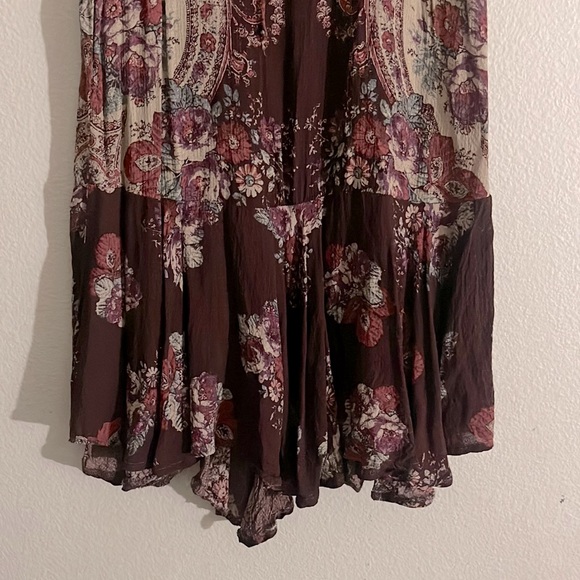 Free People Intimately Dobby Dot Slip Tunic/Mini Dress Sz. S Burgundy and Tan. - Picture 4 of 11
